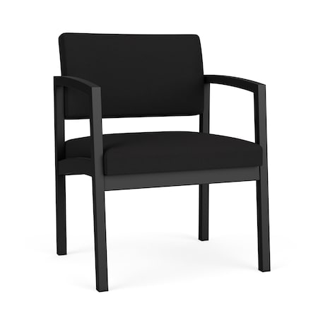 Lesro Lenox Steel Guest Chair, Black/Onyx Seat, Black/Onyx Back, 24.5 W 24.5 L 32 H LS1201